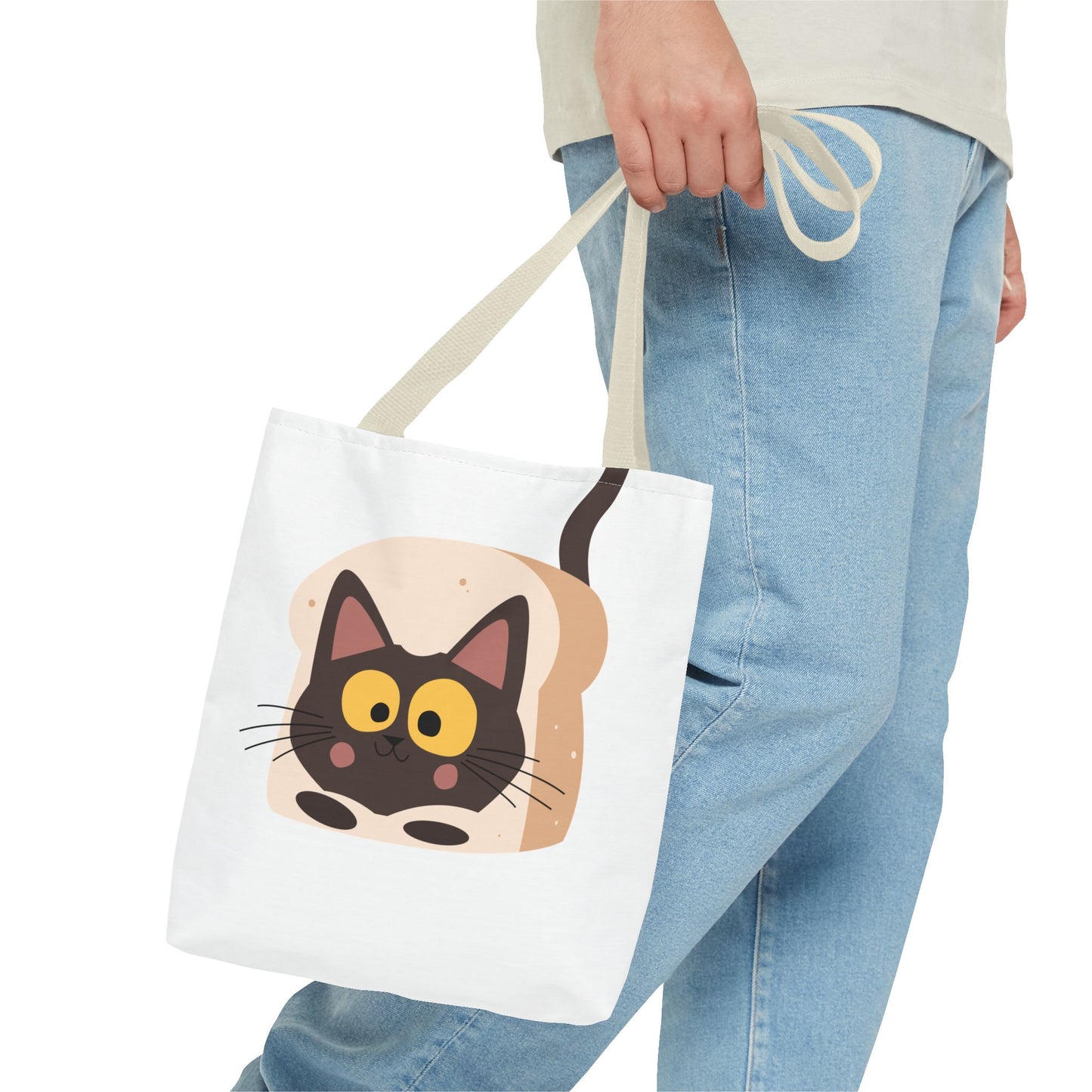 Cute Cat and Bee Cool Tote Bag | Happy Animal Eco-Friendly Bags, Gift for Cat Lovers, Animal Lovers, Fun Shopping Bag, Summer Tote