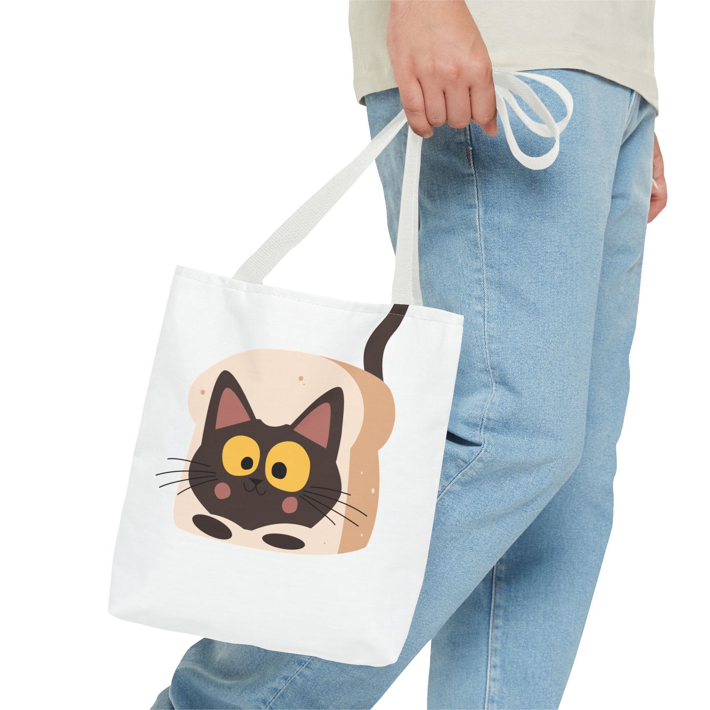 Cute Cat and Bee Cool Tote Bag | Happy Animal Eco-Friendly Bags, Gift for Cat Lovers, Animal Lovers, Fun Shopping Bag, Summer Tote