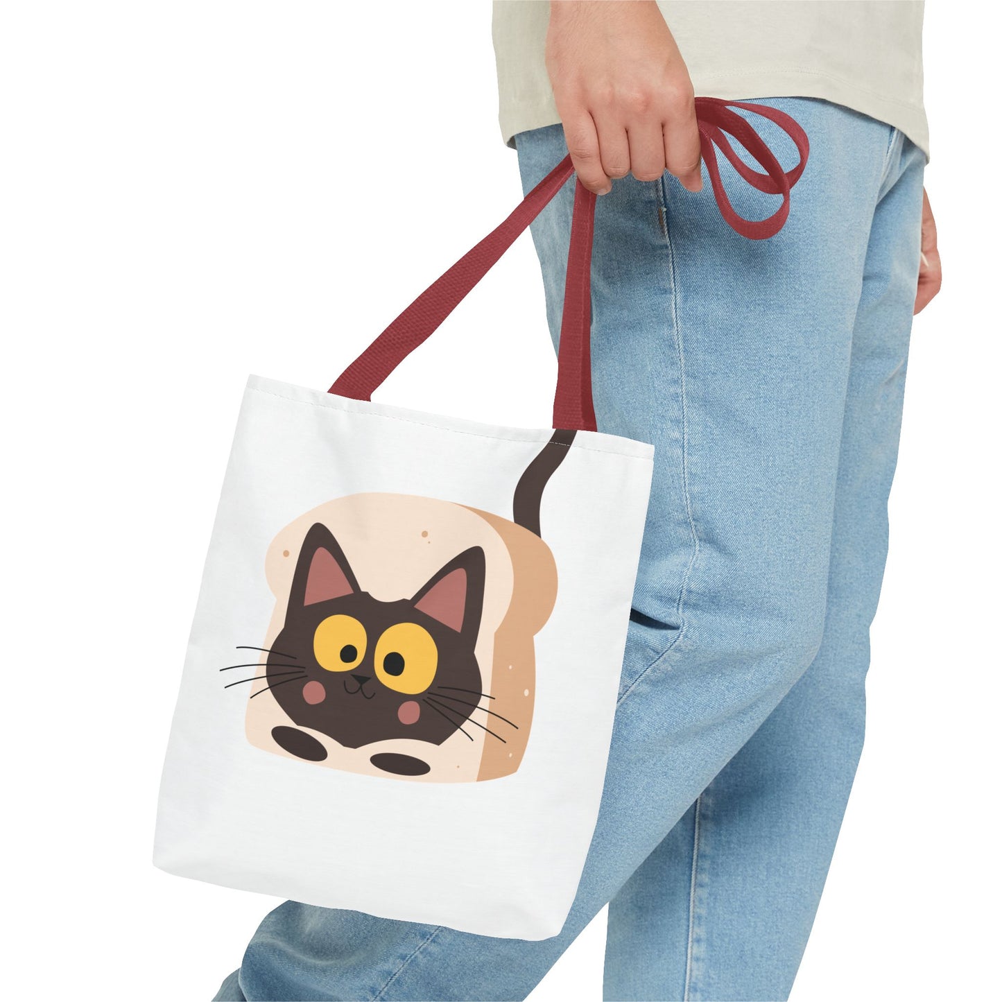 Cute Cat and Bee Cool Tote Bag | Happy Animal Eco-Friendly Bags, Gift for Cat Lovers, Animal Lovers, Fun Shopping Bag, Summer Tote