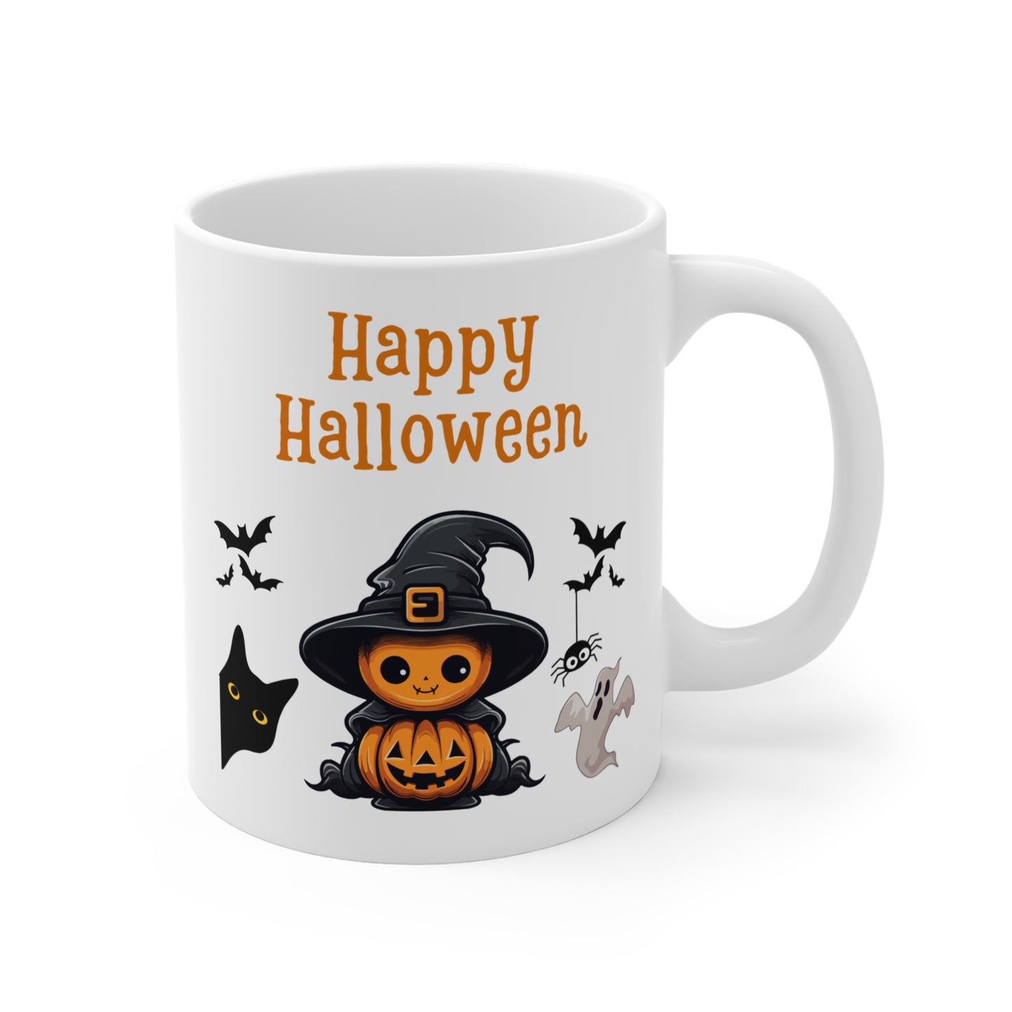 Halloween-Themed Mug, Cat Lover Gift, Trick or Treat Beverage Cup, Spooky Coffee Mug, Fun Halloween Decor