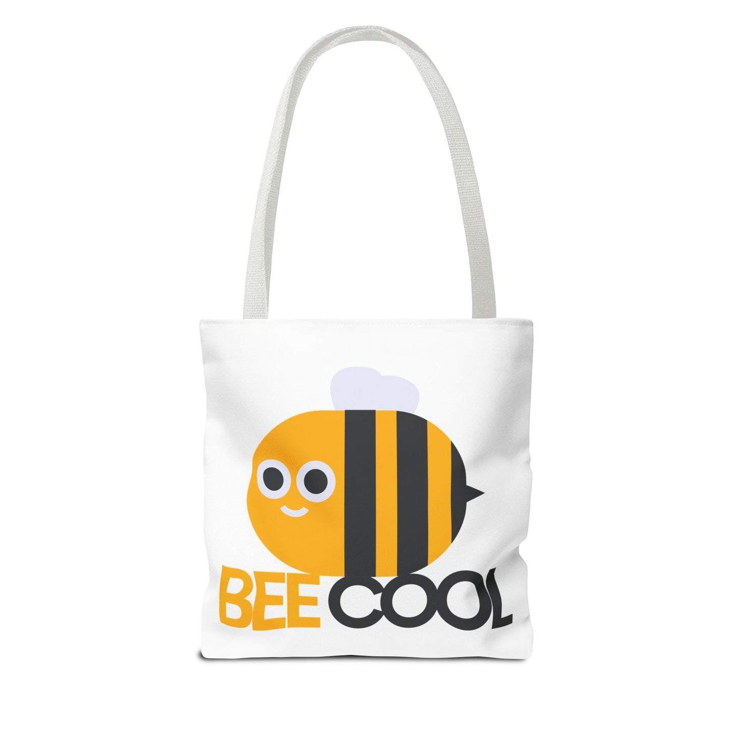 Cute Cat and Bee Cool Tote Bag | Happy Animal Eco-Friendly Bags, Gift for Cat Lovers, Animal Lovers, Fun Shopping Bag, Summer Tote