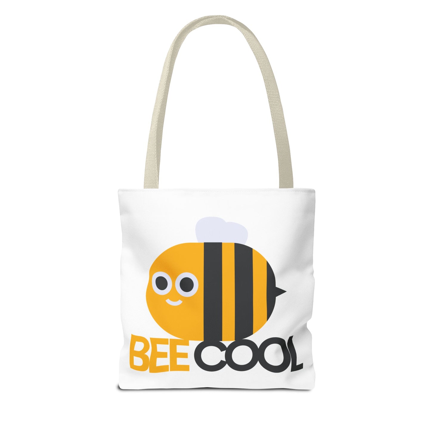 Cute Cat and Bee Cool Tote Bag | Happy Animal Eco-Friendly Bags, Gift for Cat Lovers, Animal Lovers, Fun Shopping Bag, Summer Tote